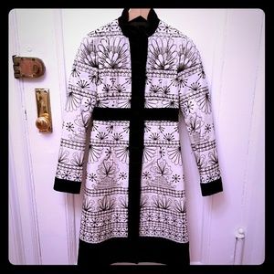 Nanette Lepore cotton twill coat with embroidery